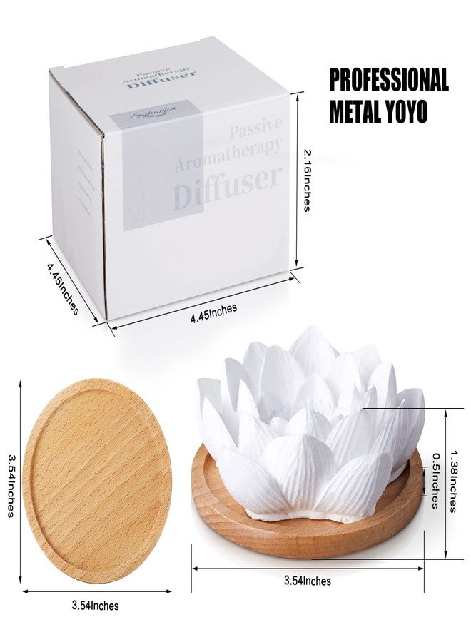 Suhatjia Passive Essential Oil Diffuser,Aromatherapy Passive Mini Ceramic Essential Oil Small Diffuser for Desk Office Home Gift (Lotus) - Image 3